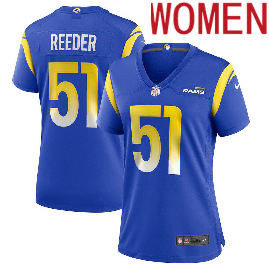Women Los Angeles Rams #51 Troy Reeder Nike Royal Game NFL Jersey->women nfl jersey->Women Jersey